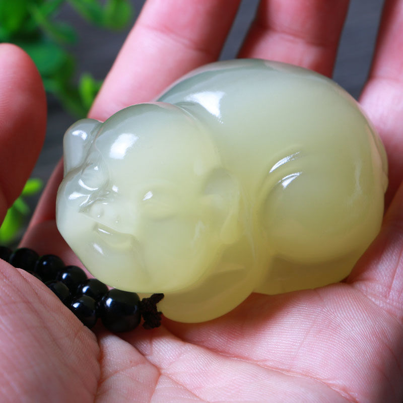 非金属吊坠 生肖猪手把件纯雕刻小摆件招财进宝玉石把玩件手玩件