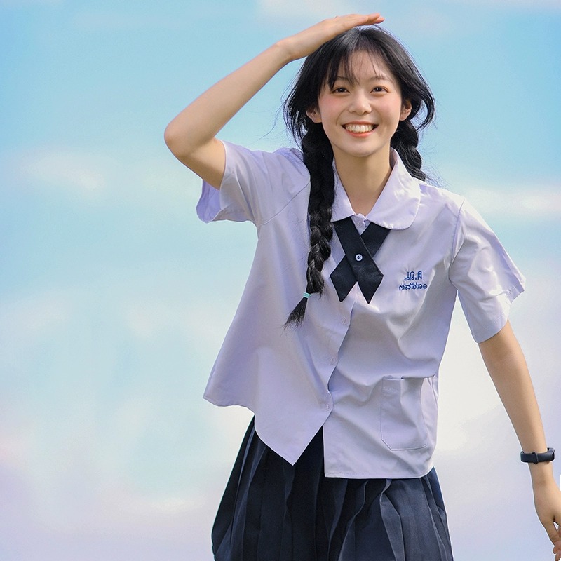 jk制服女泰国泰式少女园学院风百褶初高中学生毕业运动会班服套装
