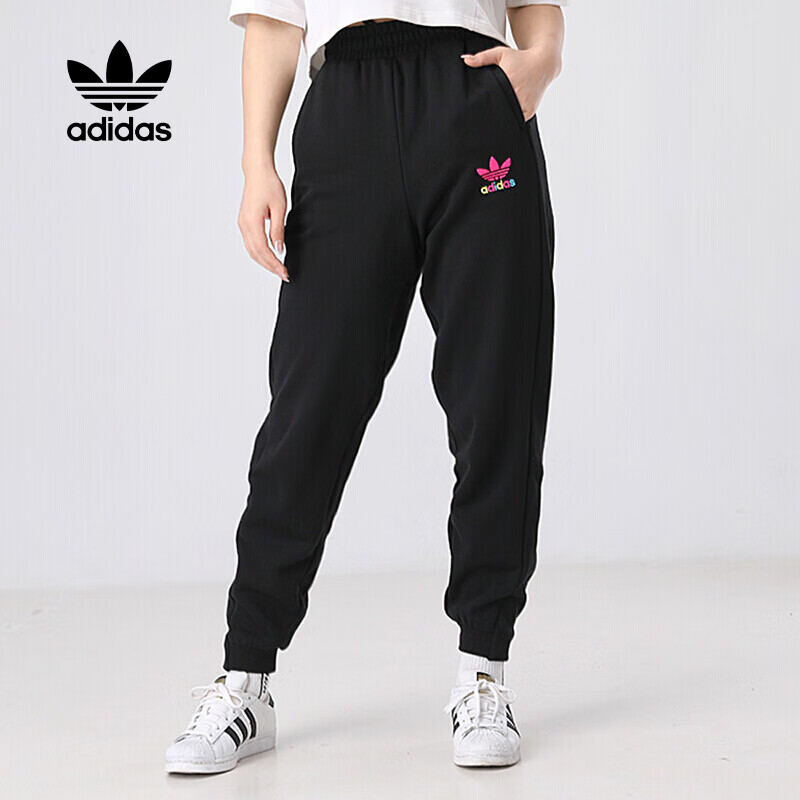 adidas originals三叶草Track Pants Logo运动裤男女款黑色GV2920