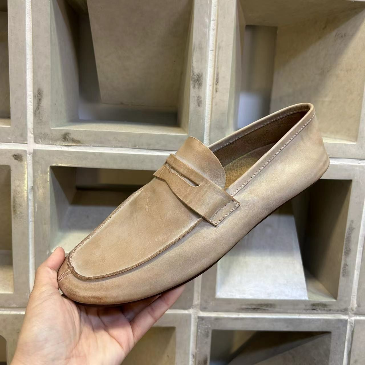 男士皮鞋一脚蹬软皮软底驾车鞋豆豆鞋