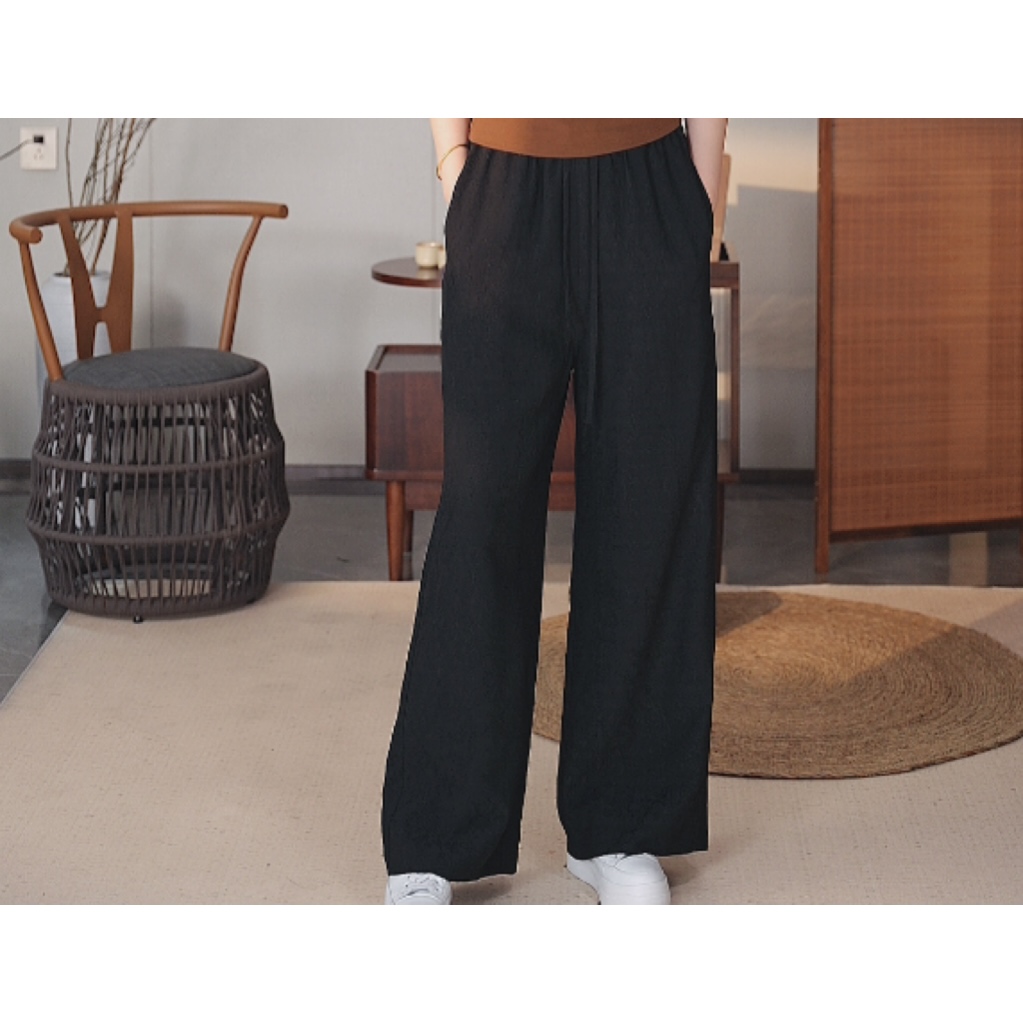 新中式国风冠乐绉直筒阔腿裤    02504PP