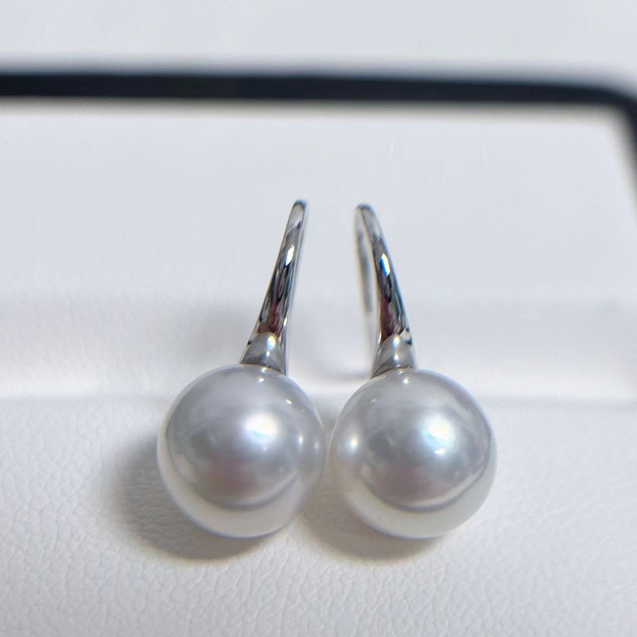 9-10澳白银蓝光高跟鞋耳钩18K金