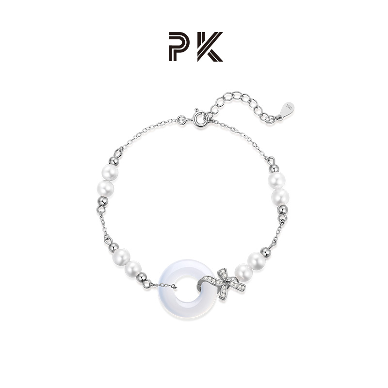 PARAS KORSPK白月光平安扣手链玉髓新中式清冷手饰七夕礼物送女友