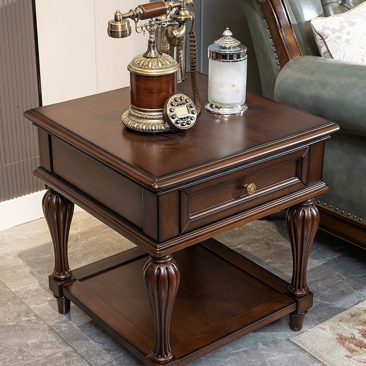 美式实木角几沙发边角小方几转角边几