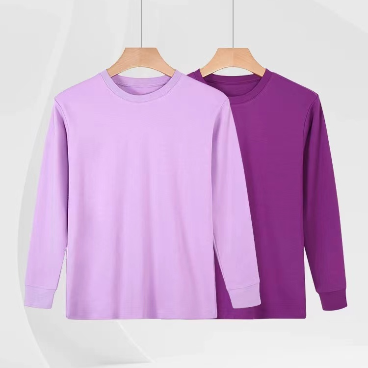 森鹅 衣为天（混发）女士圆领棉双平小中领秋衣04036