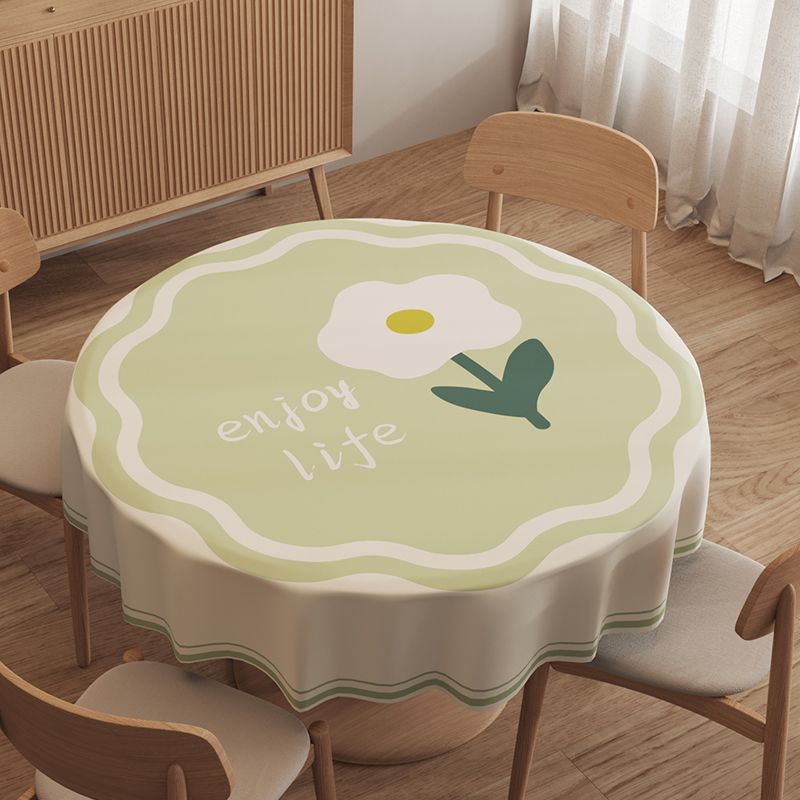 圆桌桌布防水免洗防油防烫圆形桌布家用餐桌布网红桌布