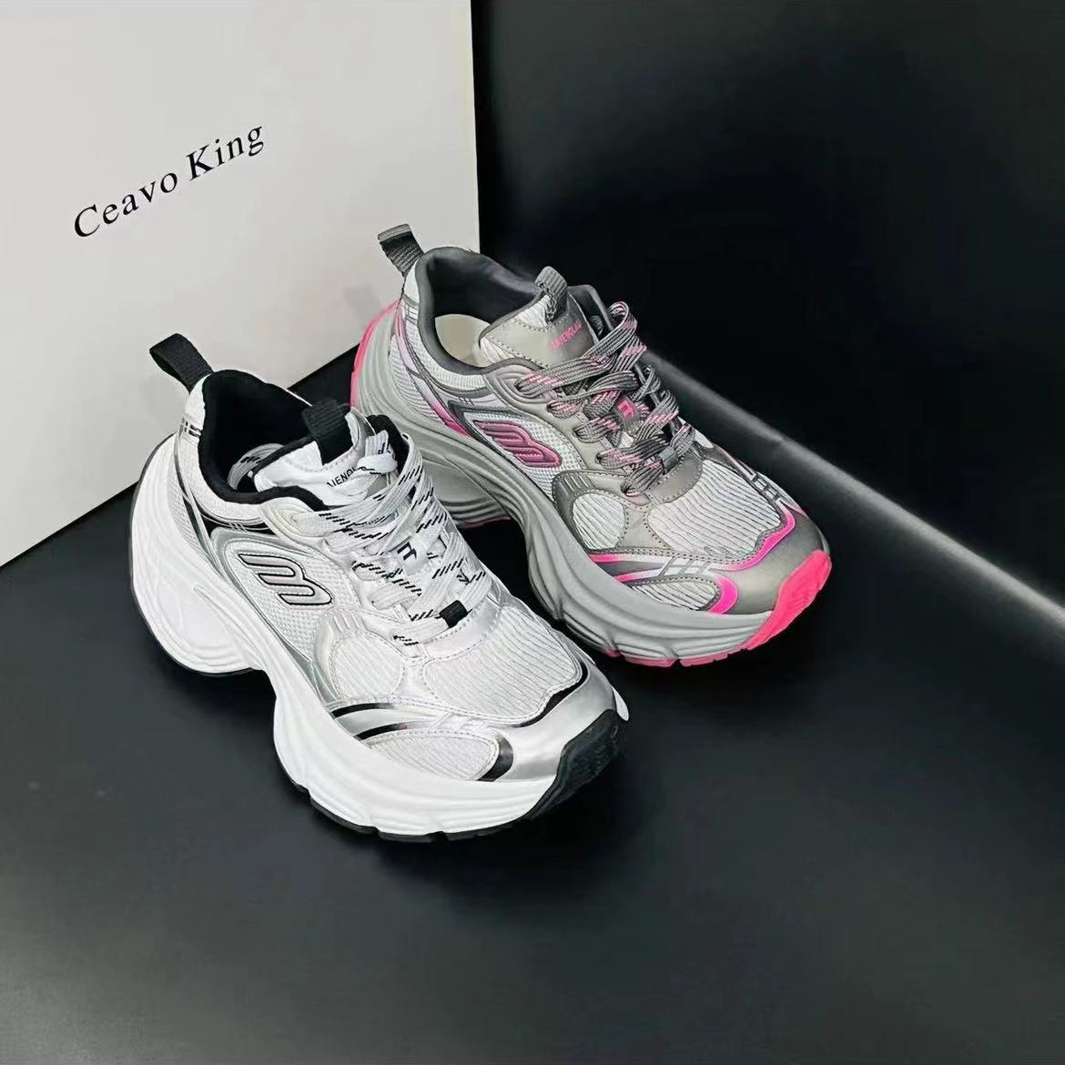 巴黎厚底增高老爹鞋女做旧脏脏鞋2024春10XL休闲百搭透气时尚潮鞋