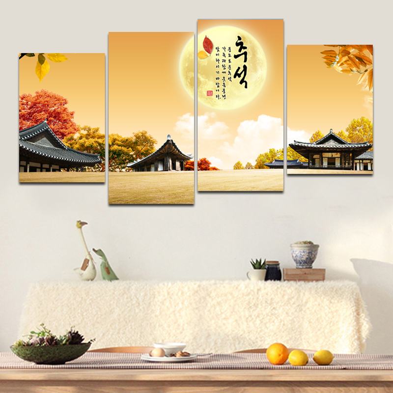 烤肉店挂画韩式料理店壁画朝鲜民俗拌饭冷面餐厅饭店墙面装饰画
