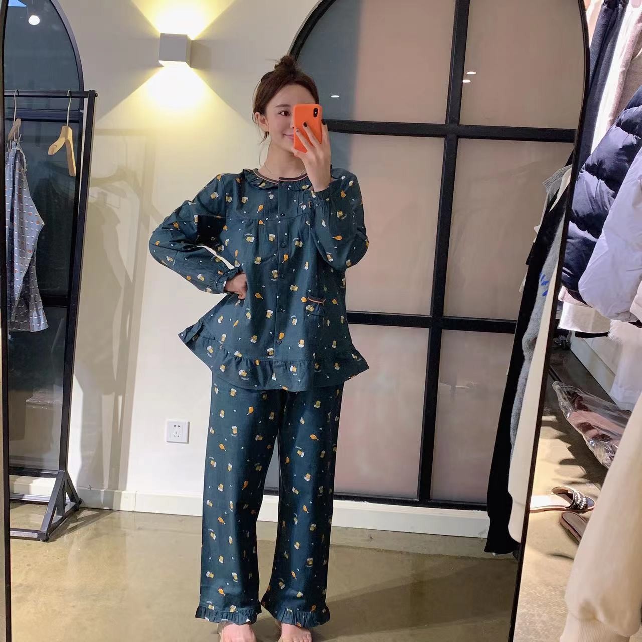 延吉优佰家/韩国EV家棉质睡衣套装ev2036