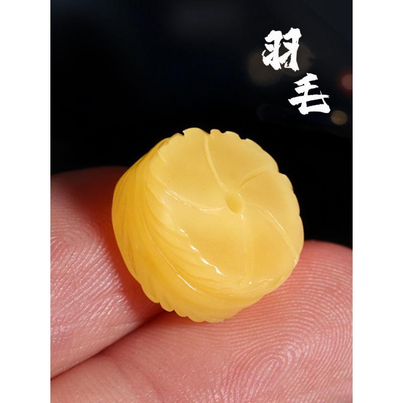 俄料优化蜜.蜡羽毛隔片散珠隔珠垫片手串手串文玩配件配饰