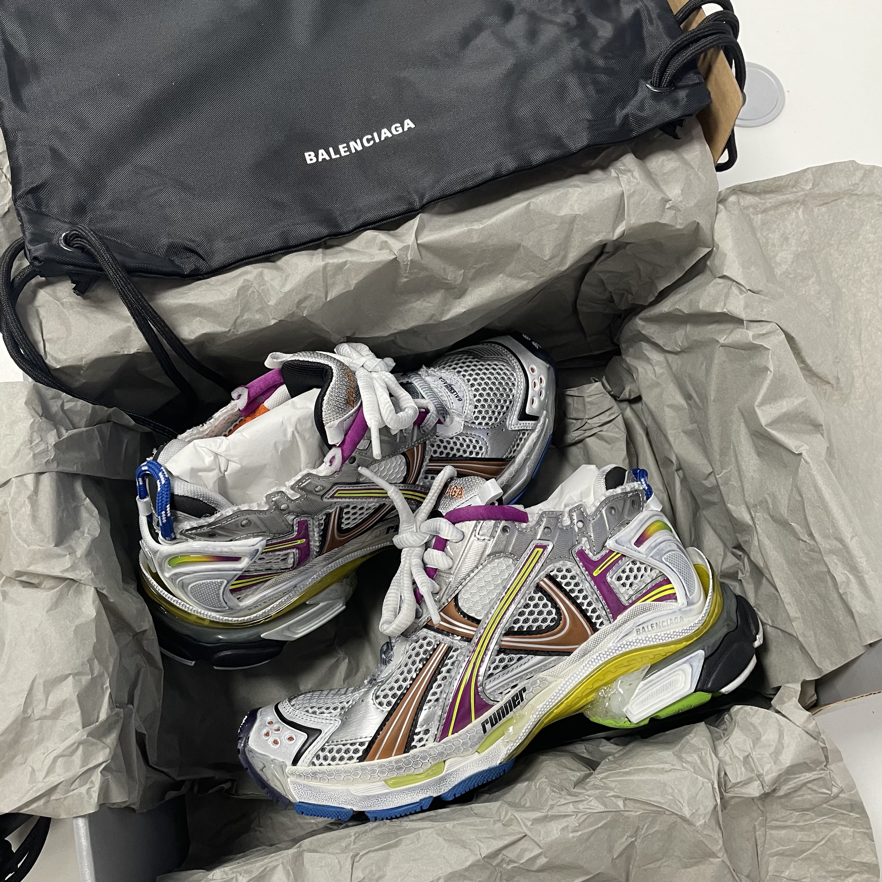全新未使用 Balenciaga/巴黎世家 Runner 彩虹色 休闲运动鞋