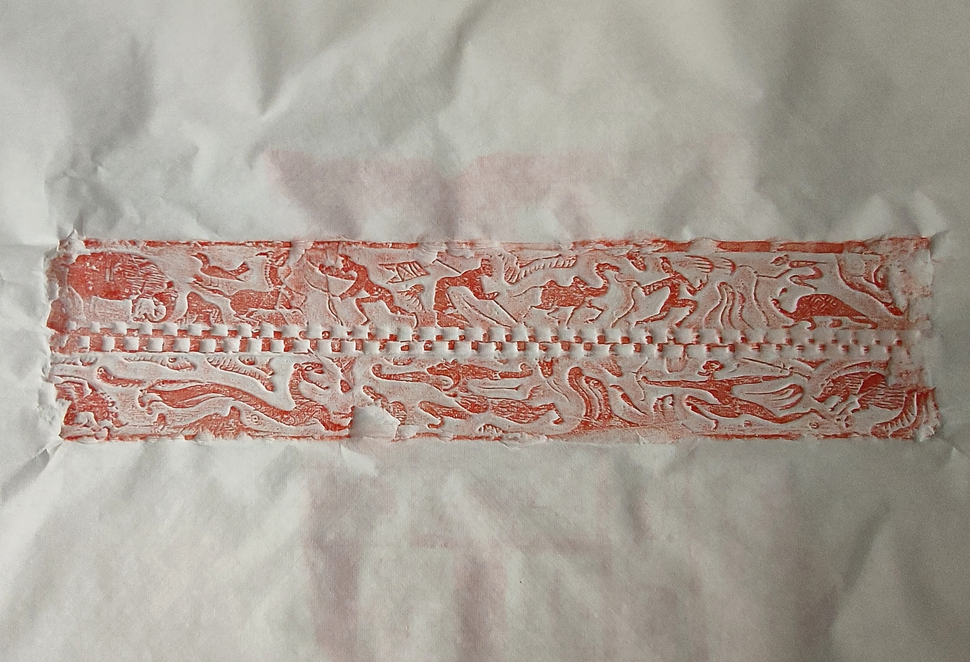 画像砖拓片，纸张四尺对开。