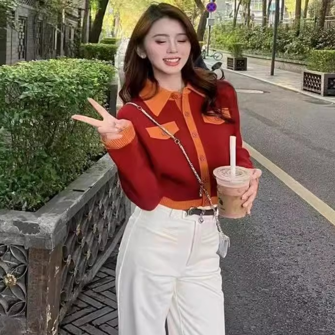 【商场同款】秋冬新款小香风短款针织开衫毛衣外套女摩登猫1499222