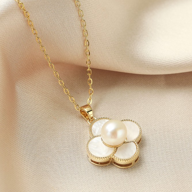 DARA/戴拉【柳总专享】淡水珍珠四叶草时尚项链-