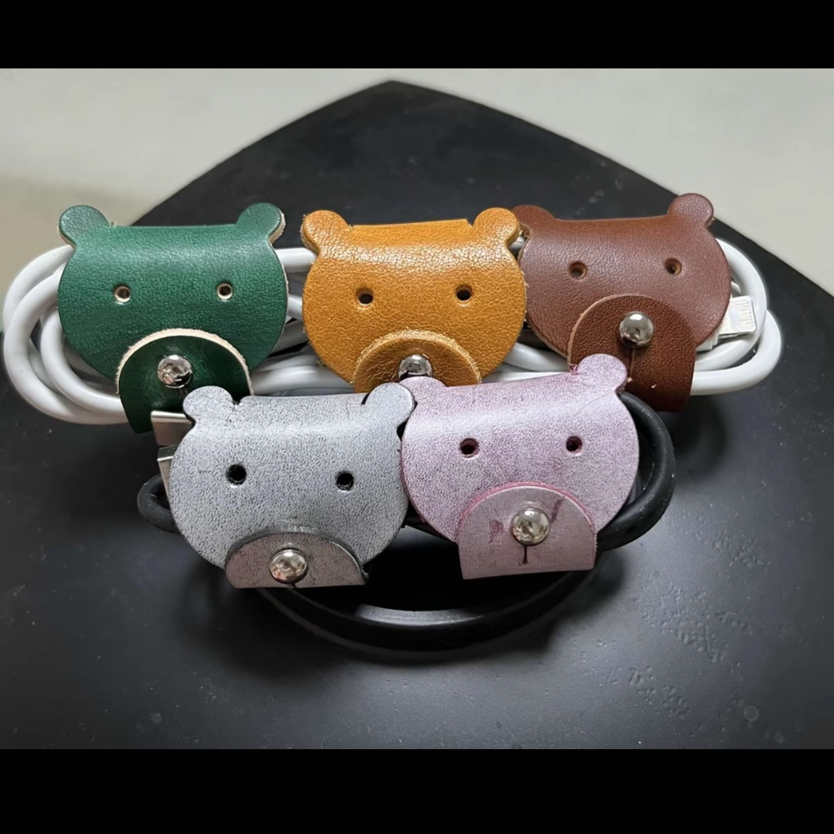 引心混搭小熊熊收纳5个装电线数据线收纳