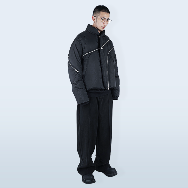 STREAMLET.CHEN:拉链装饰 轻量化98A绒子粒蓬松羽绒服