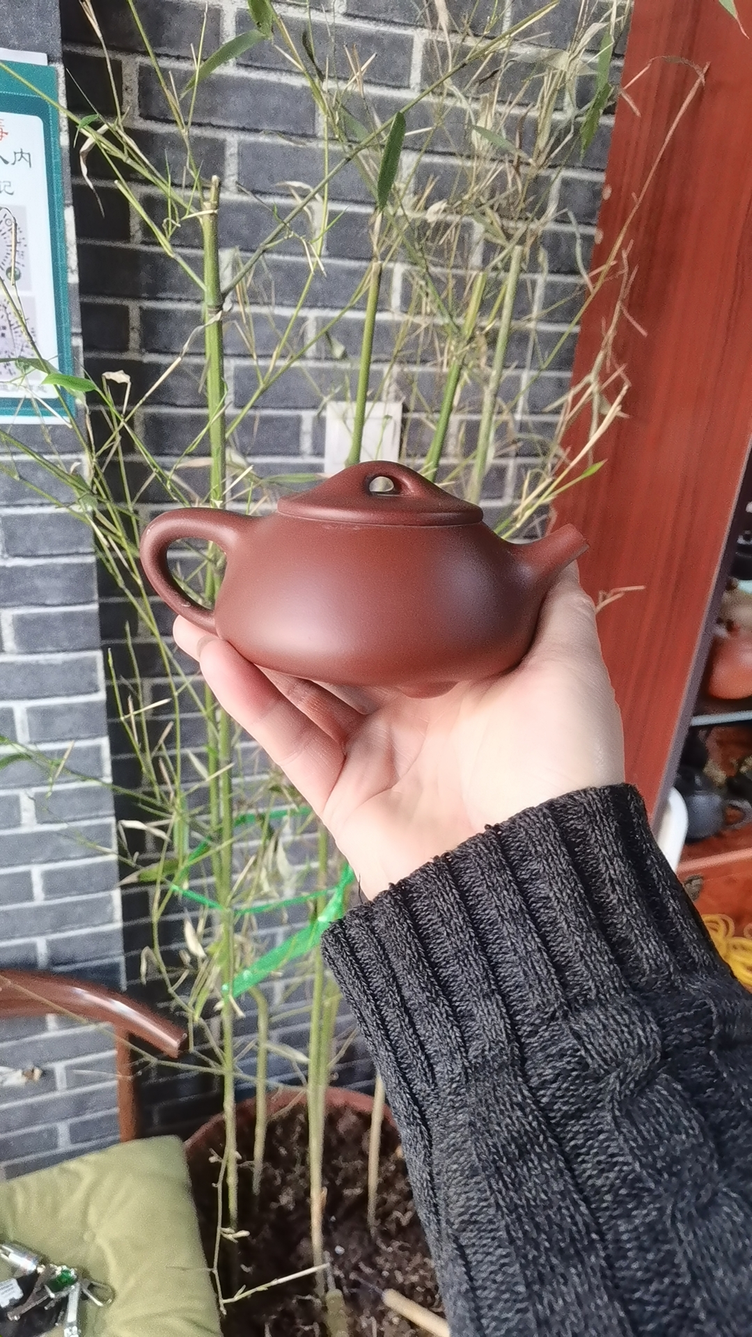 紫砂壶景舟石瓢，紫泥容量220 240毫升，300毫升。