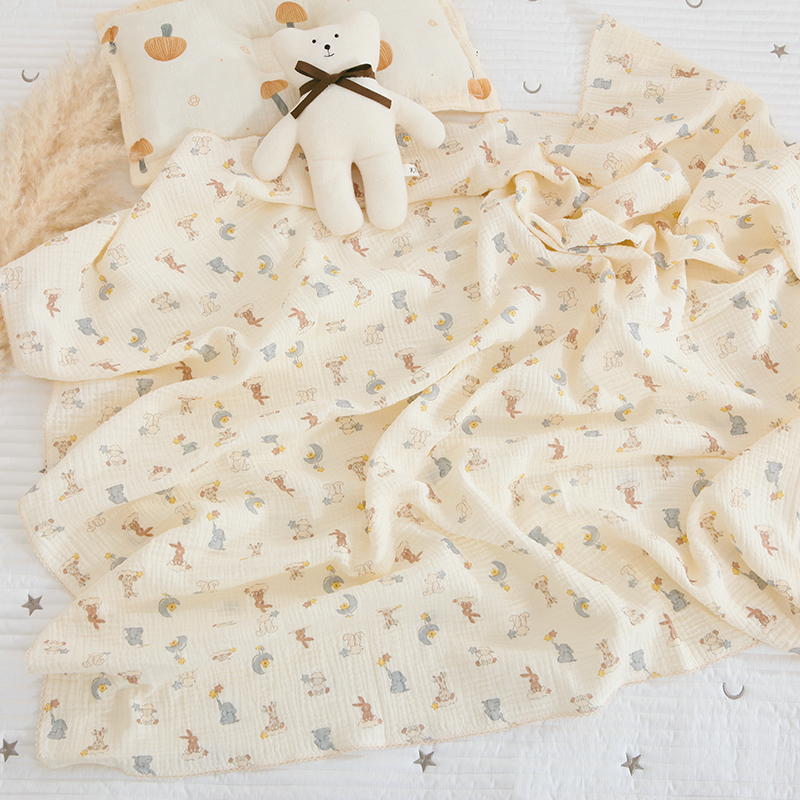 新生儿包单A类夏凉被婴儿全棉薄被包裹巾空调盖毯双层全棉儿童被