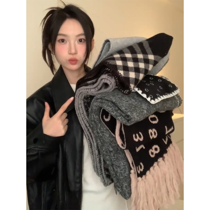 复古韩版氛围感针织围巾女秋冬季保暖防寒护颈围脖小众设计感披肩