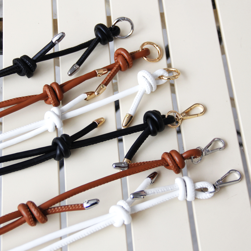 银色可调节肩带手工编织水桶包玫瑰花包PU肩带替换单肩斜挎包配件