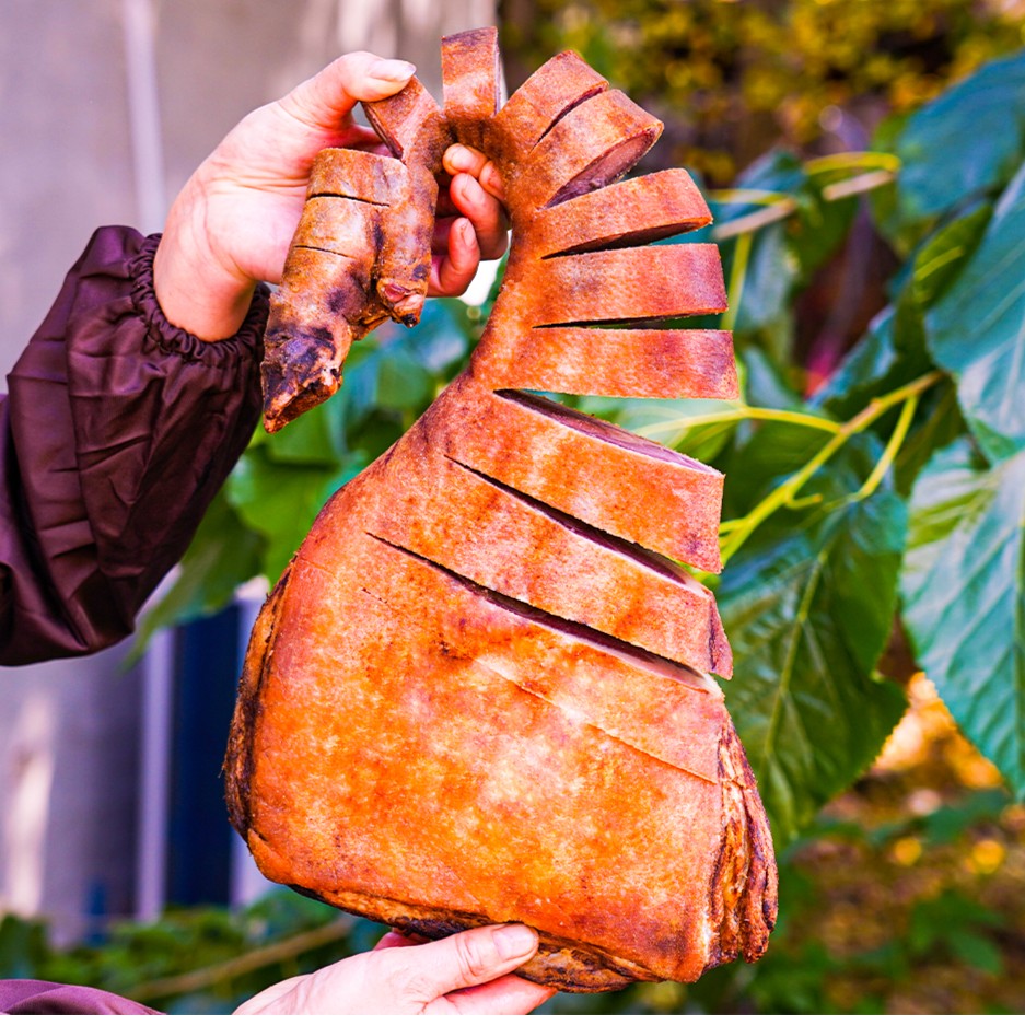 农家柴火烟熏腊猪脚腊猪蹄真空包装 陕西汉中特产镇巴腊肉土猪肉