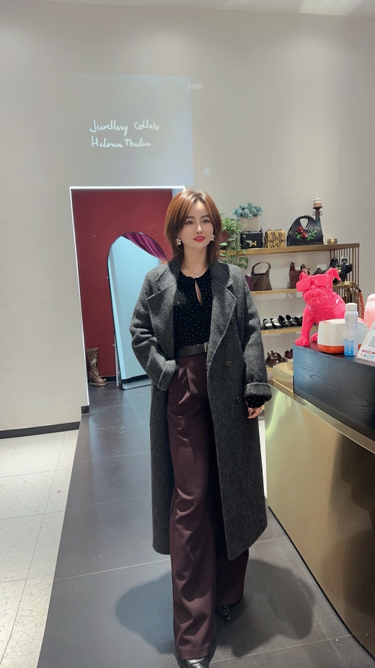 高端兔毛蚕丝大衣