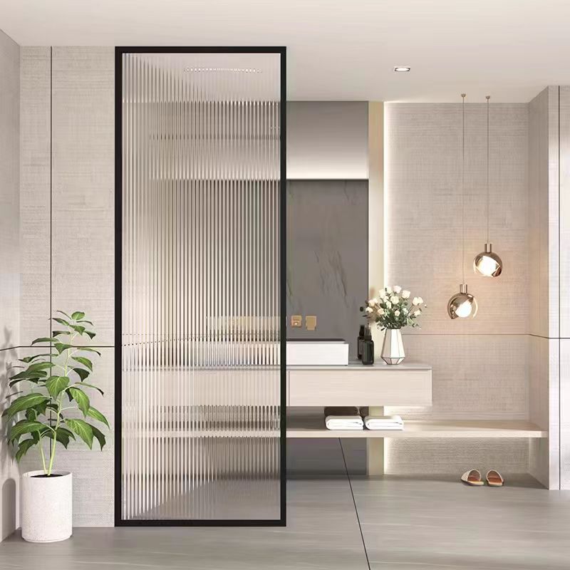 不锈钢淋浴隔断挡水干湿分离客厅推拉门玄关轻奢专业定制安装玻璃