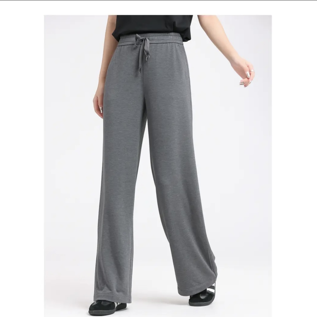 哥弟高腰简约百搭莫代尔亲肤感垂感直筒裤直筒休闲长裤1100498