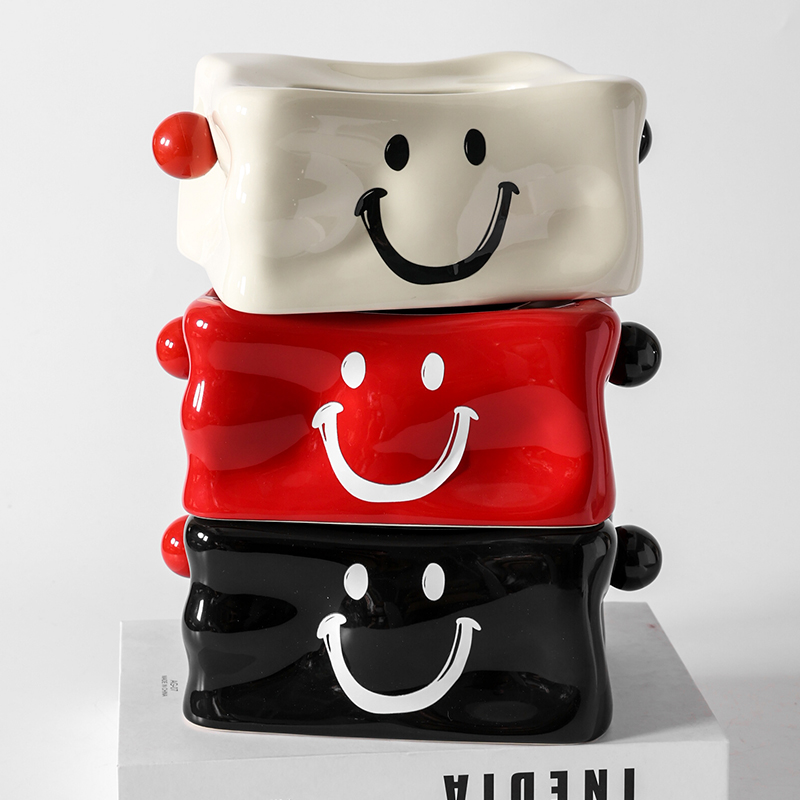 创意陶瓷纸巾盒奶油风抽纸盒时尚高颜值家用客厅茶几纸巾盒装饰