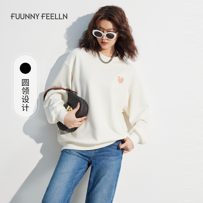 【商场同款新品】春季新款圆领卫衣女绣花时尚洋气休闲FM00851