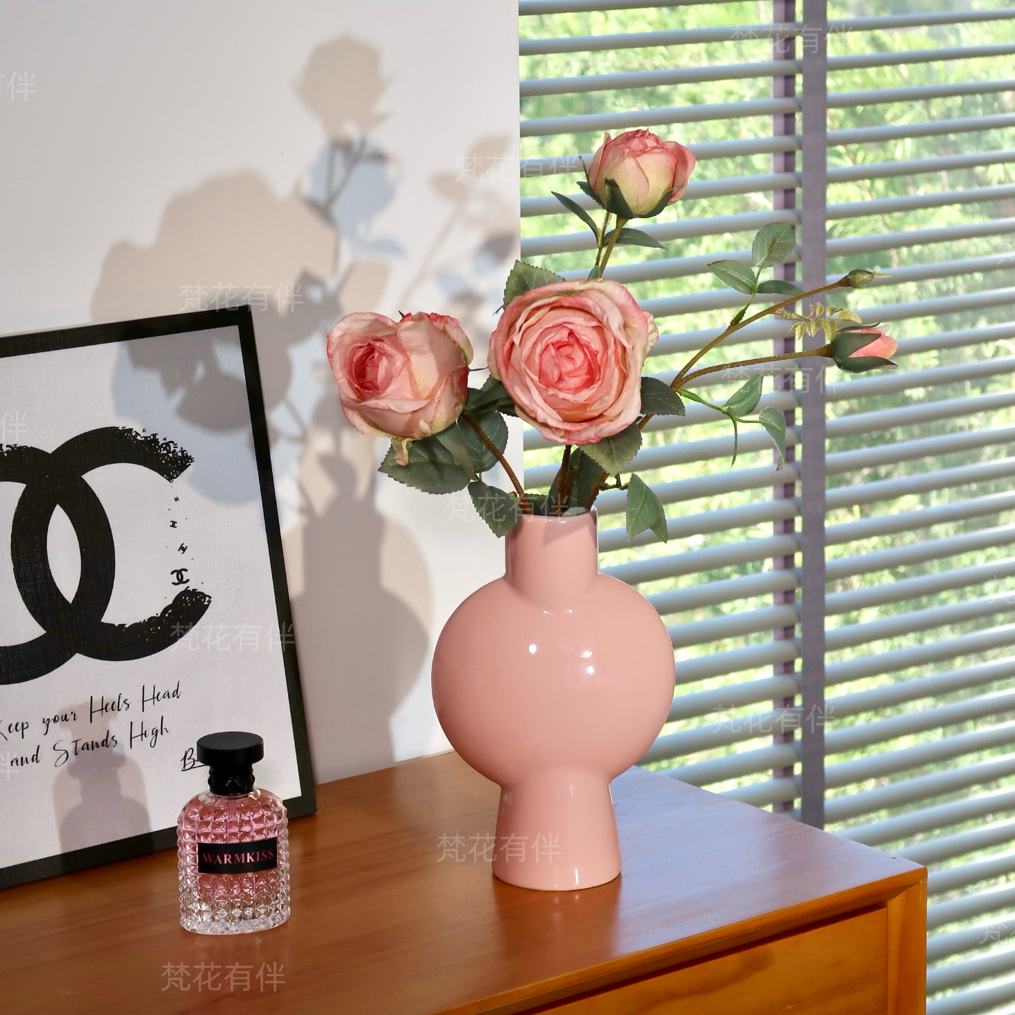 田园玫瑰仿真花假花摆件电视柜餐桌花鞋柜玄关桌面装饰拍照道具