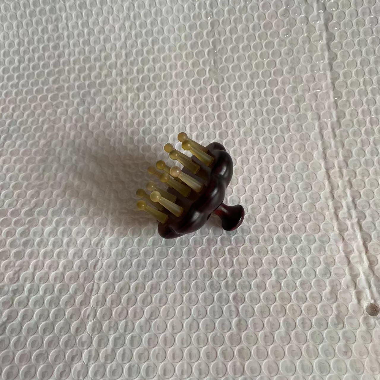 紫檀木小南瓜羊角经络梳，精品家用圆头