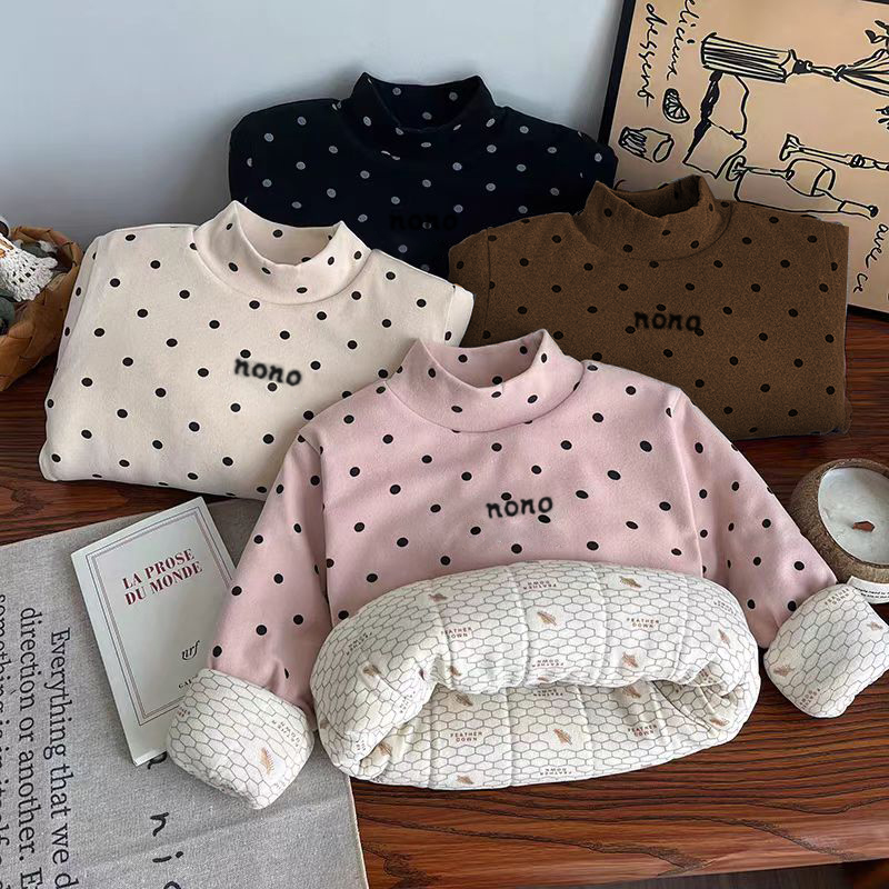 【700克夹棉抗寒】儿童打底冬季保暖上衣加厚半高领套头秋冬长袖