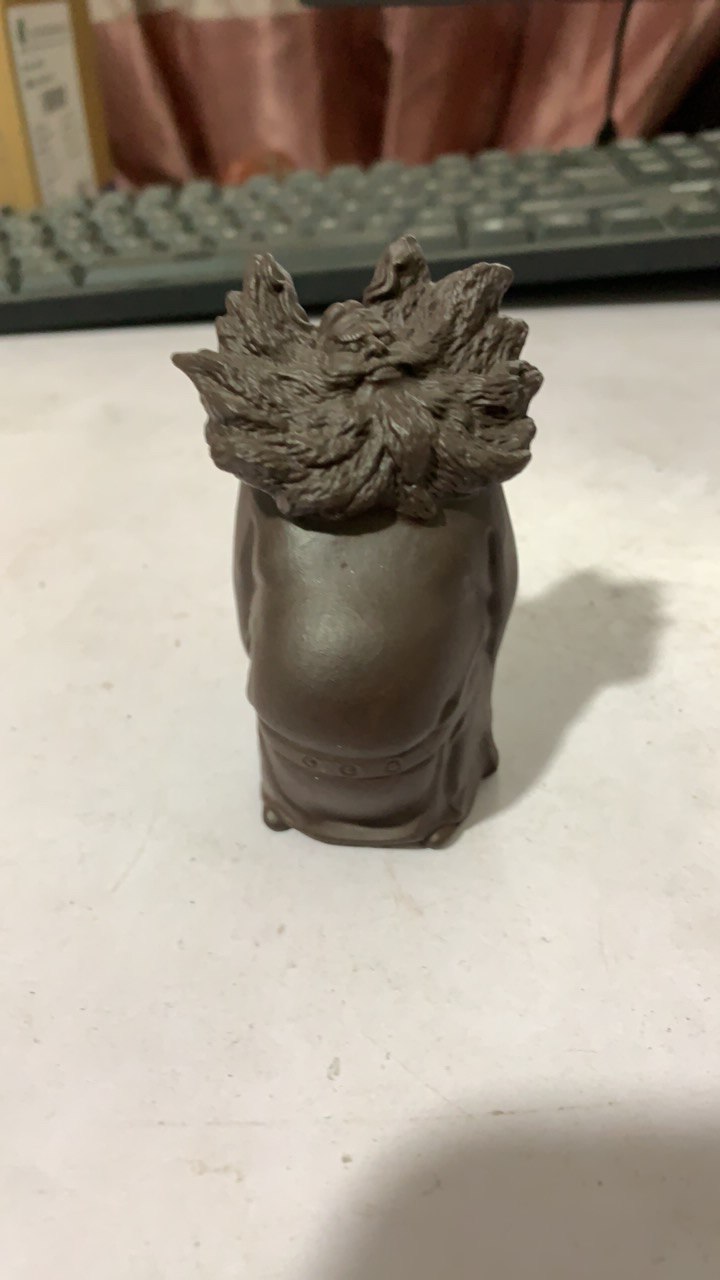 宜兴紫砂天师钟馗茶宠手工雕塑茶桌摆件可养瑕疵