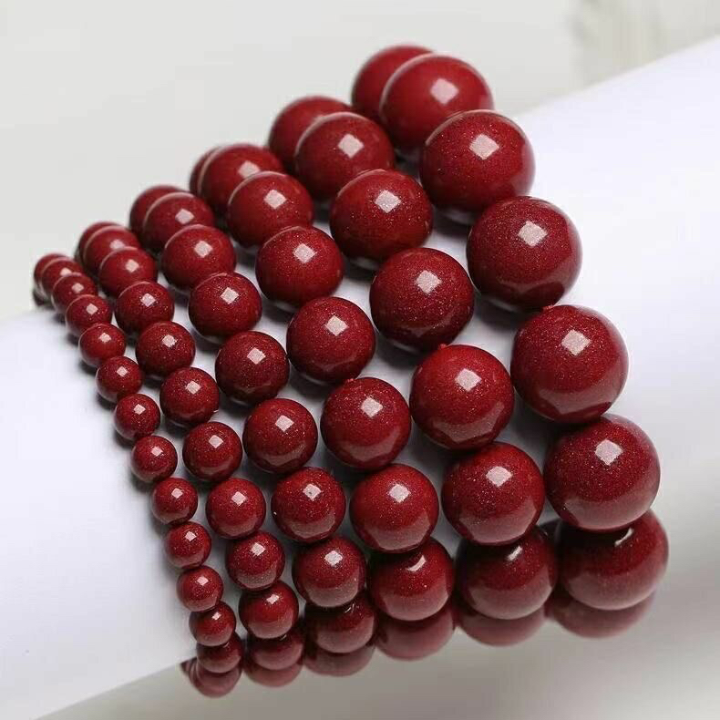 含辰砂工艺品保真正品高含量紫金砂素圈手链手链男女同款