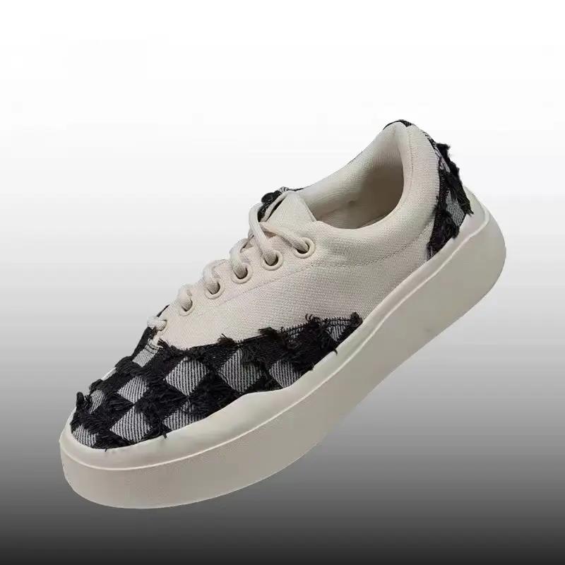 SENZU BEAN同款男鞋夏季透气SZB休闲鞋流苏牛仔布料防滑低帮板鞋