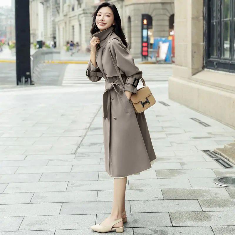 高级感风衣女中长款2023秋季新款气质高端大气英伦风大衣外套
