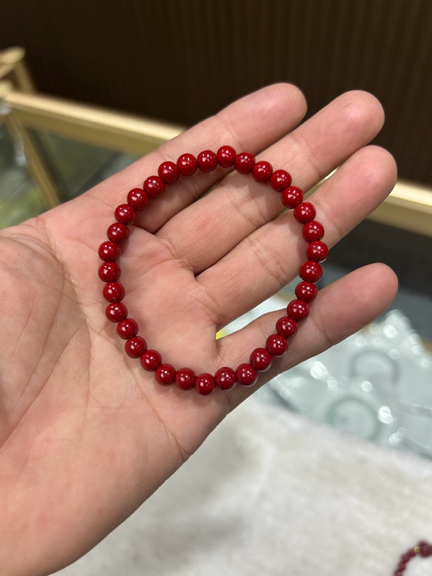 含辰砂工艺品朱砂手串紫砂珠子链朱砂手链6毫米珠链
