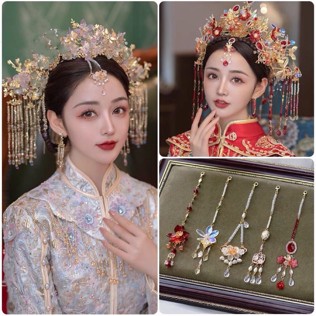 眉心坠复古流苏额饰异域花钿新娘秀禾汉服琉璃头饰包邮
