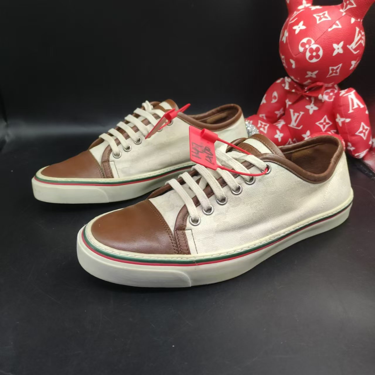 【隆星特惠】GUCCI/古驰 男士经典米白色贝壳头板鞋舒适百搭39欧码