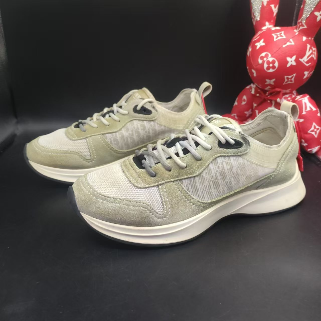 【隆星特惠】DIOR/迪奥 男士经典时尚白色侧边老花运动鞋39.5欧正品