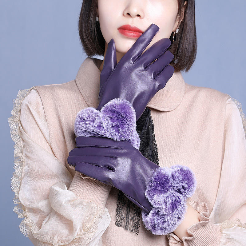 冬季骑车皮手套保暖加绒女士触屏男士摩托车冬天手套加厚防风韩版