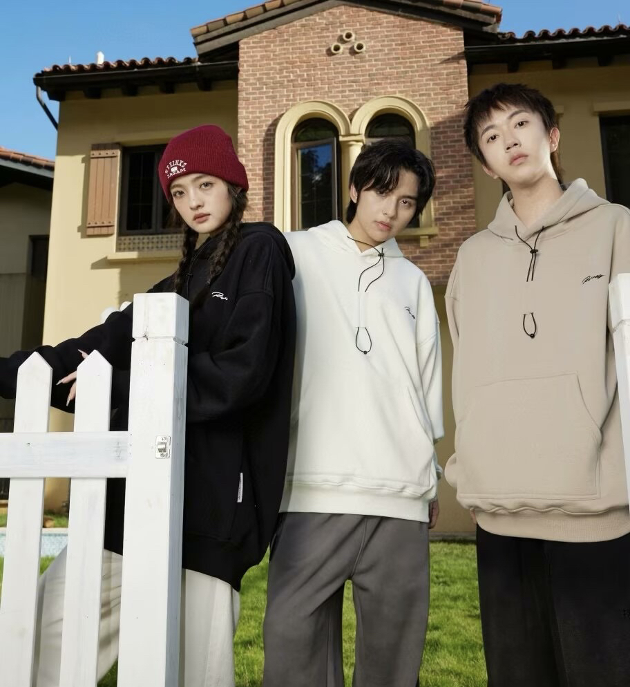 卫衣刺绣连帽冬季秋冬宽松休闲套头潮流上衣户外加厚