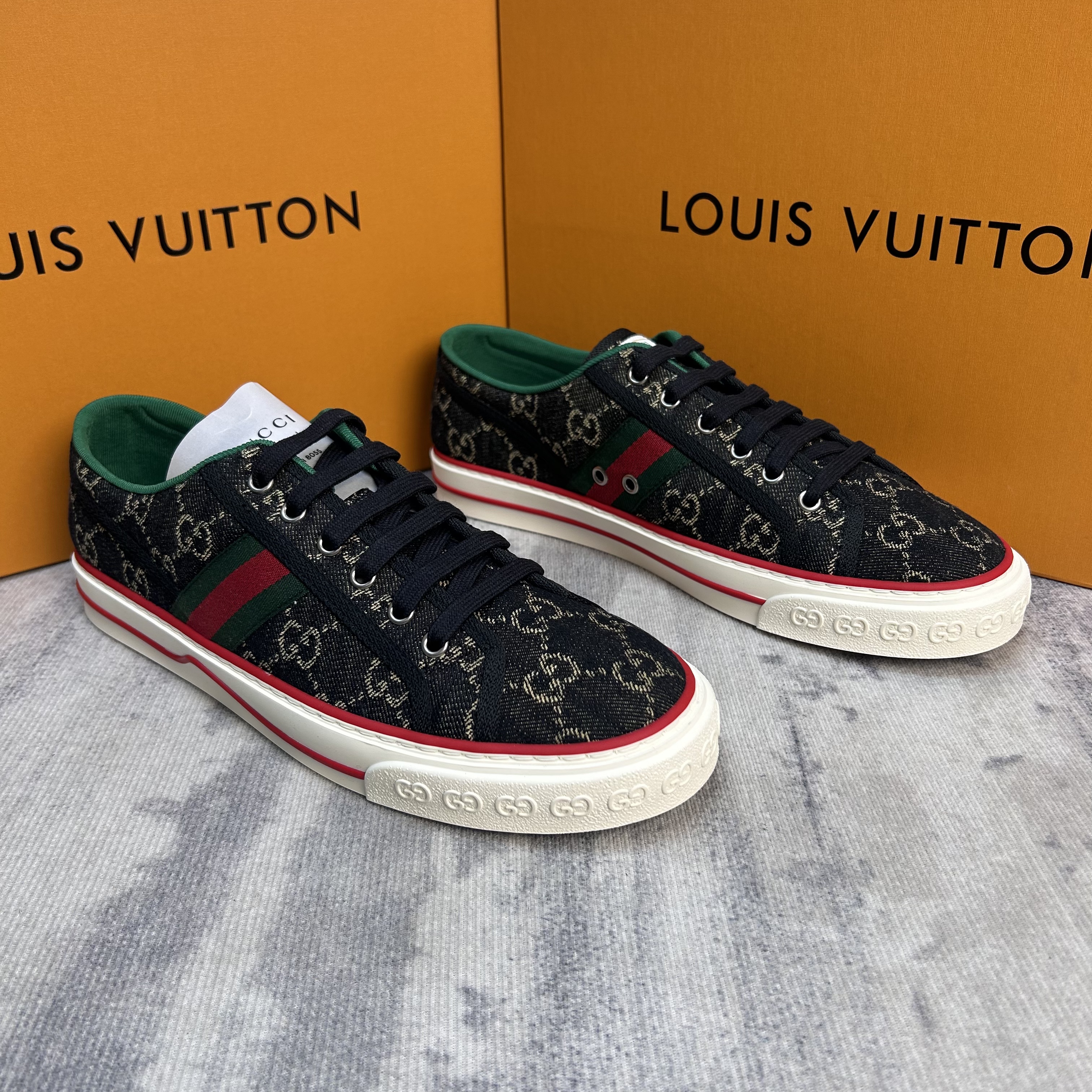 全新未使用 GUCCI/古驰 Tennis1977帆布舒适休闲板鞋/全新/42欧码