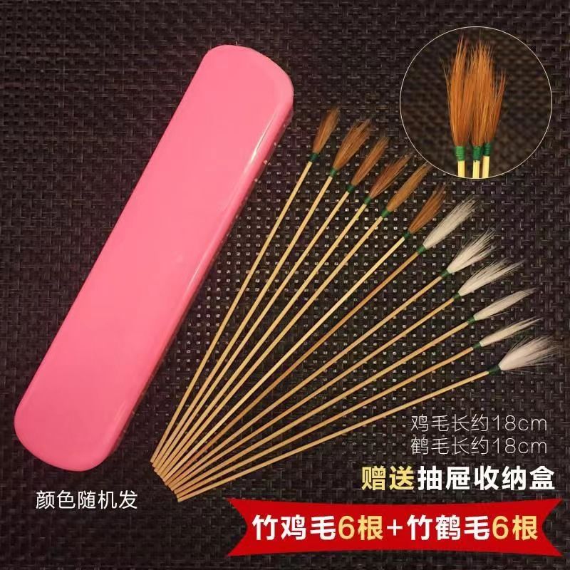 专业打采耳毛毛细柄竹柄鹅毛棒鸡毛棒鹤毛棒掏耳朵工具套装清洁踩