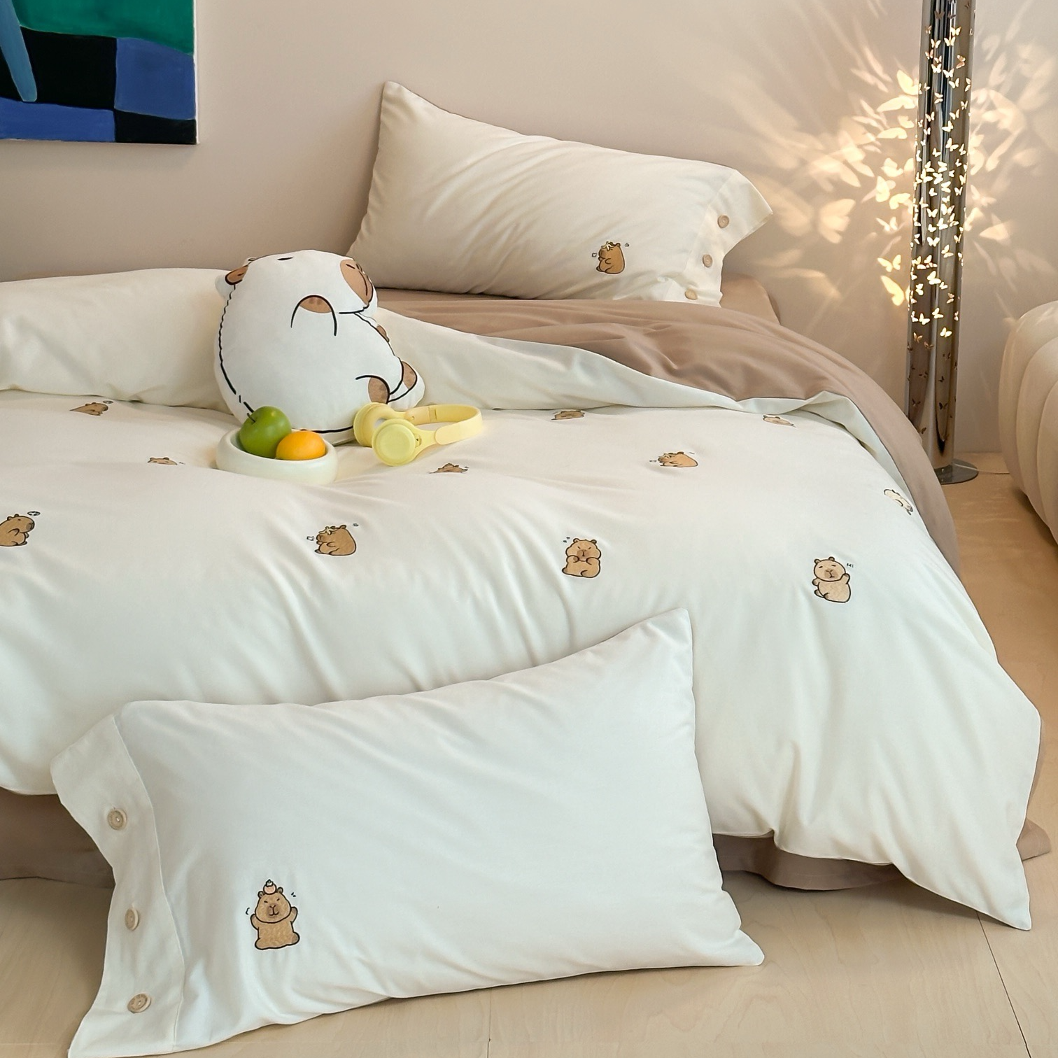 小老板设计师新款-轻奢加厚全棉超柔磨毛亲肤保暖刺绣拼接四件套