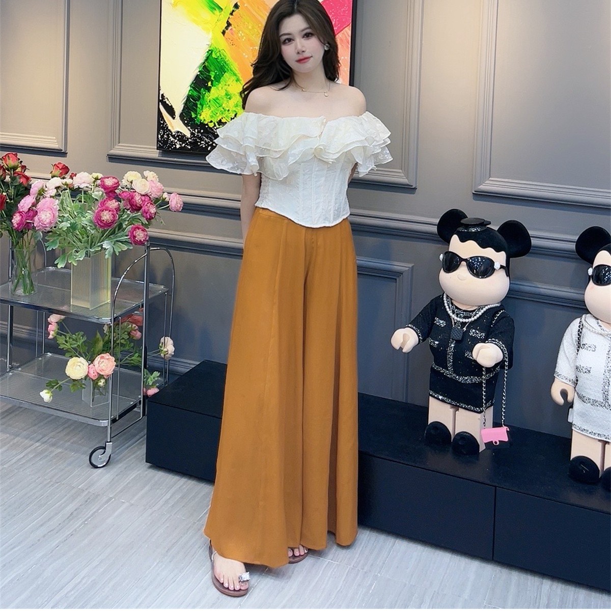 7.16微胖显瘦穿搭女胖mm大码显瘦气质时尚高腰百搭垂感休闲阔腿裤