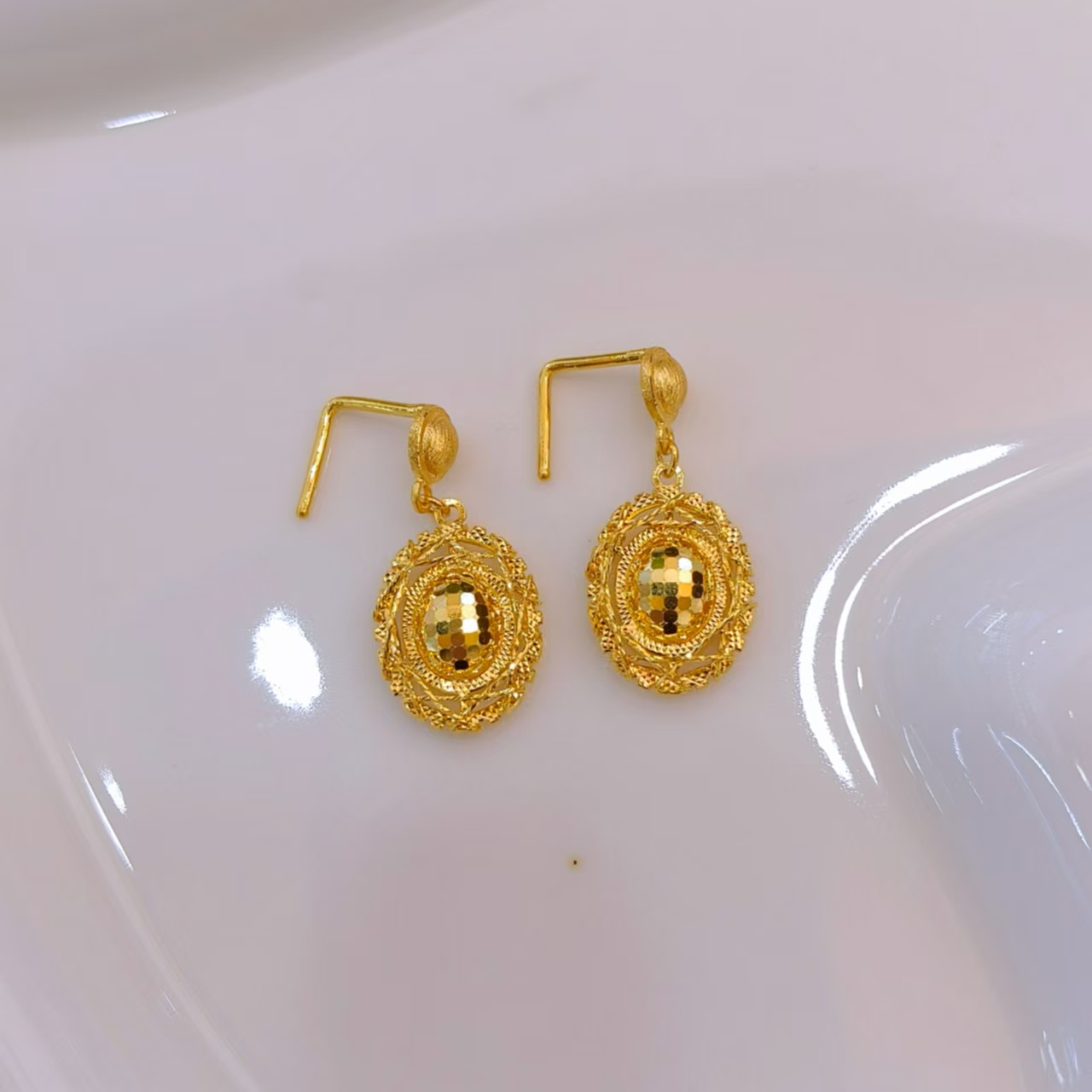 【富远黄金】足金7字针拉丝鸽子蛋FYHR01010912