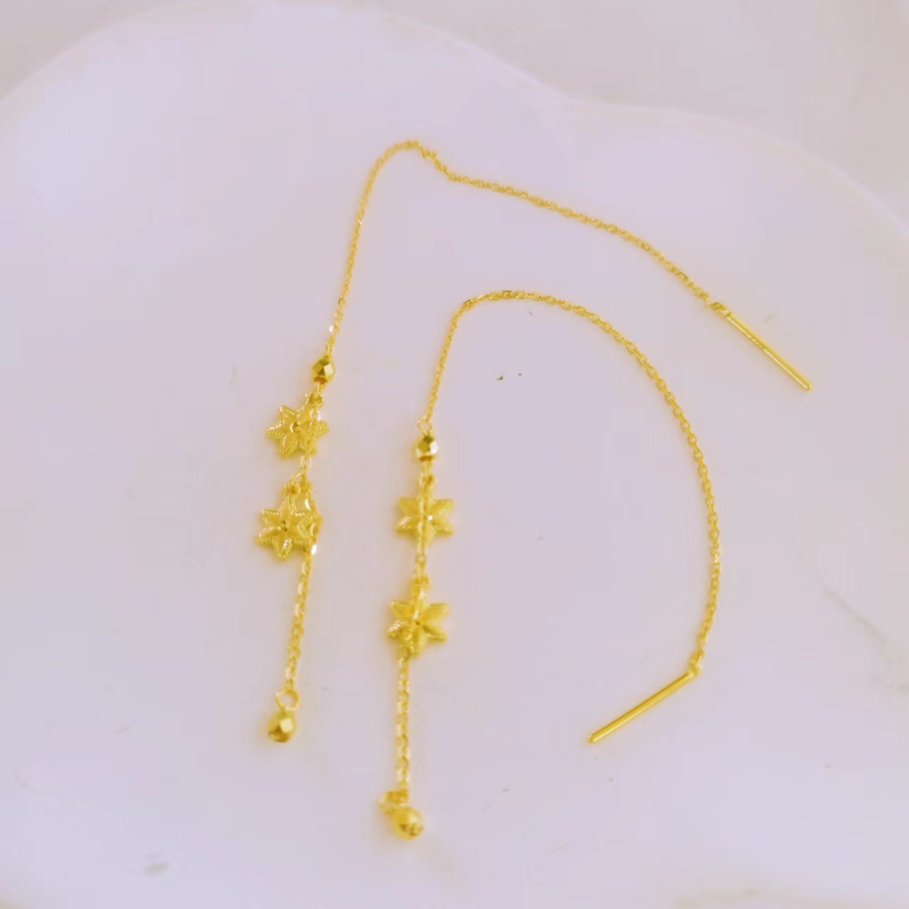 【富远黄金】足金5G星星耳线