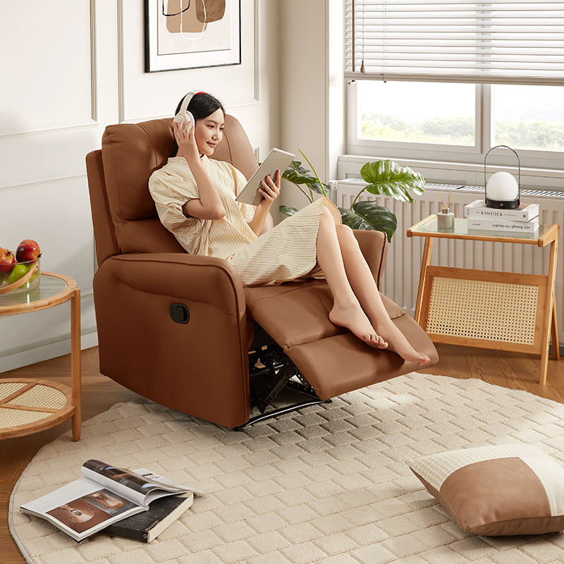 【1499换购】不支持延期发货顾家家居单人客厅手动单椅头层牛皮A068